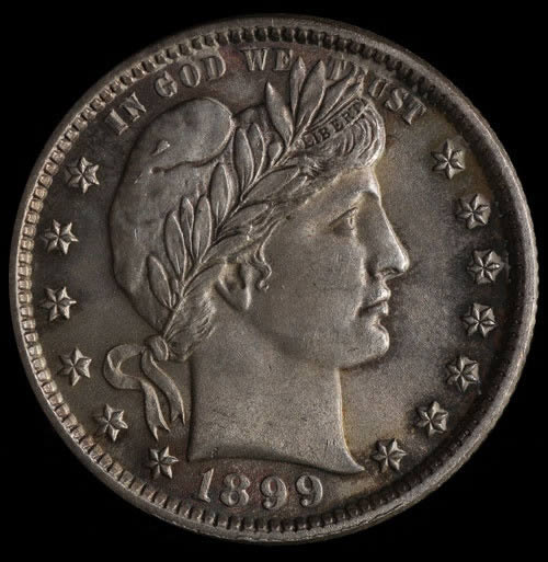 1899-Barber-Quarter-Die-Breaks-In-Bonnet
